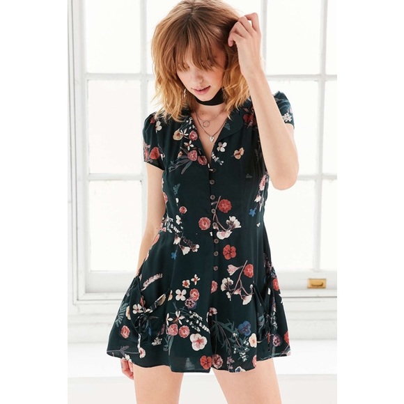 Urban Outfitters Pants - Urban Outfitters Floral Collared Romper